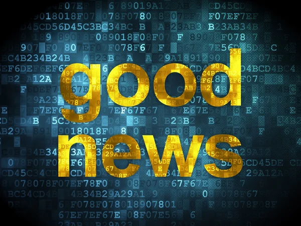Nieuws begrip: goed nieuws op digitale achtergrond — Stockfoto