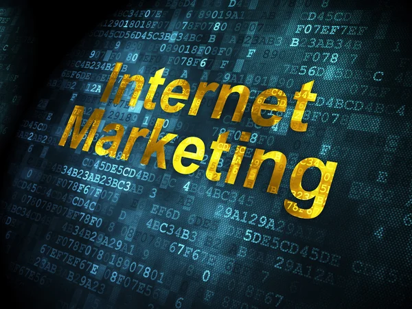 Concepto publicitario: Marketing en Internet sobre fondo digital — Foto de Stock