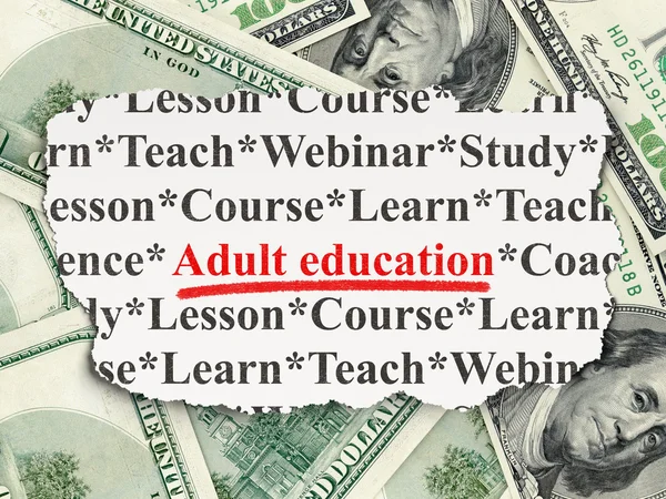 Concetto di istruzione: educazione degli adulti in materia di denaro — Foto Stock
