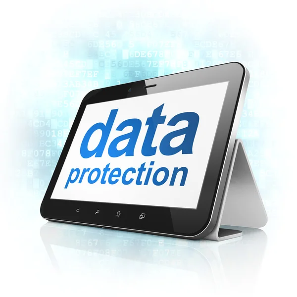 Sekretess koncept: dataskydd på tablet pc-dator — Stockfoto