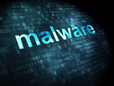 Gizlilik kavramı: dijital arka plan üzerinde malware