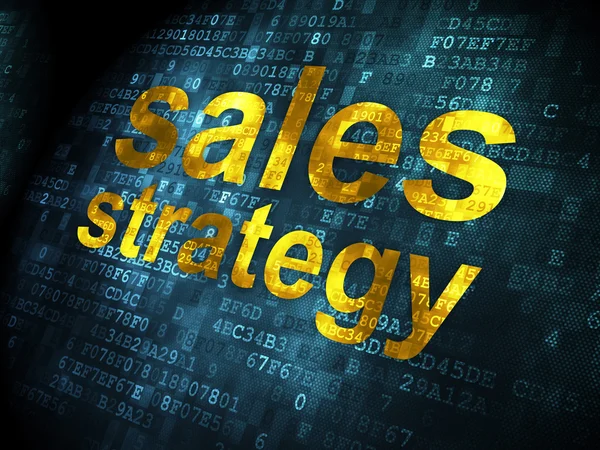 Concepto de marketing: estrategia de ventas sobre fondo digital — Foto de Stock