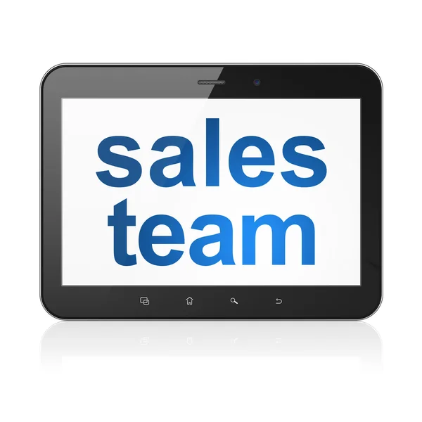 Marketing concept: salesteam op tablet pc-computer — Stockfoto