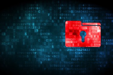 Ekonomi kavramı: klasör ile Keyhole dijital arka plan üzerinde