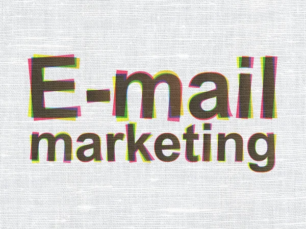 Marketingconcept: e-mailmarketing op stof textuur achtergrond — Stockfoto