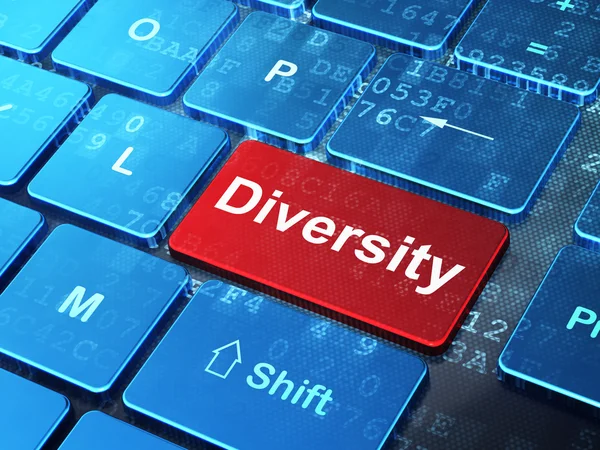 Bedrijfsconcept: diversiteit op computer toetsenbord achtergrond — Stockfoto