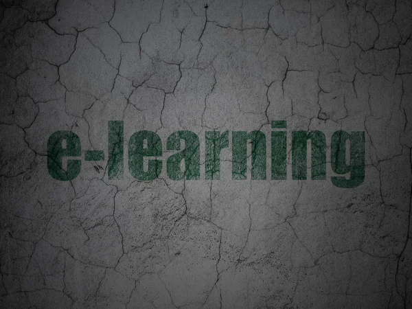 Education concept: E-learning on grunge wall background — Stock Photo, Image