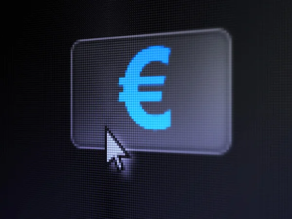 Concept de devise : Euro sur fond de bouton numérique — Photo