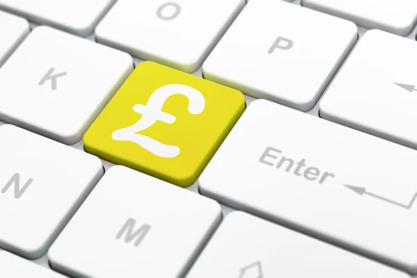 Currency concept: Pound on computer keyboard background — Stock Photo, Image