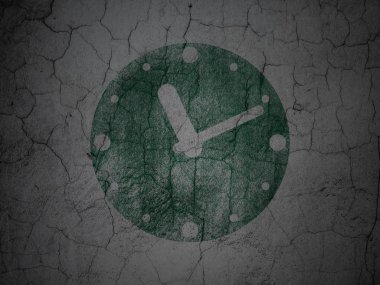 zaman çizelgesi kavramı: grunge duvar arka plan üzerinde saat