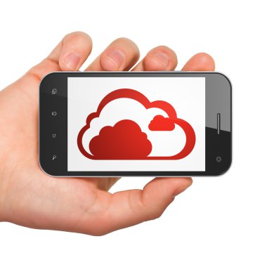 Bulut teknoloji kavramı: bulut smartphone cep telefonu ile