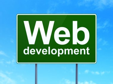 Web Tasarım: web geliştirme yol işareti zemin üzerine