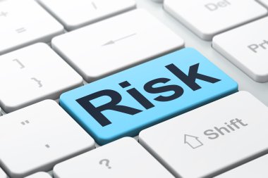 Ekonomi kavramı: bilgisayar klavye arka plan üzerinde risk