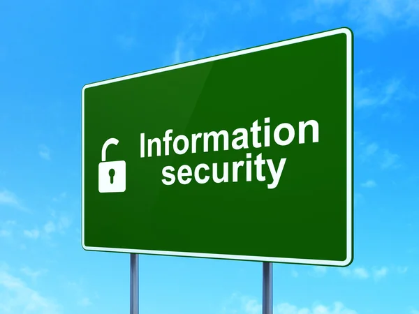 Conceito de segurança: Segurança da Informação e Cadeado Aberto — Fotografia de Stock