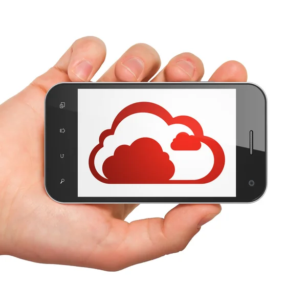 Concepto de tecnología Cloud: Cloud en smartphone —  Fotos de Stock