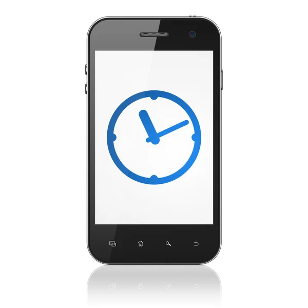 Concept de chronologie : Horloge sur smartphone — Photo