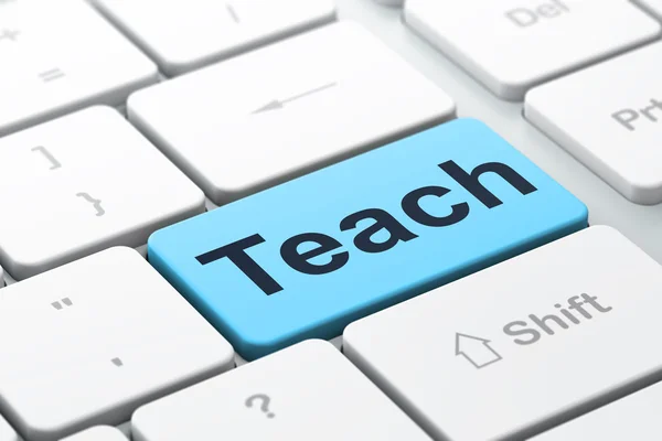 Concetto di istruzione: Insegnare su sfondo tastiera del computer — Foto Stock