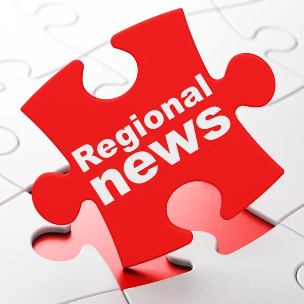 Nyheter koncept: regionala nyheter på pussel bakgrund — Stockfoto