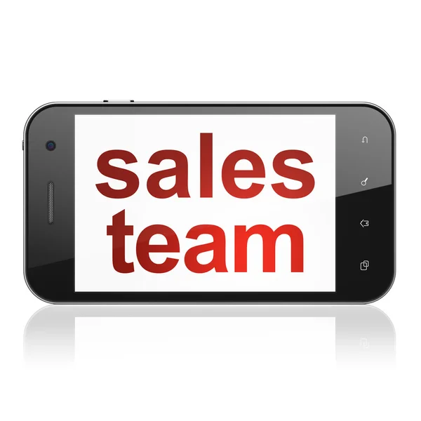 Marketing concept: salesteam op smartphone — Stockfoto