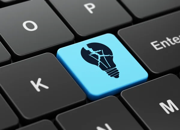 Business concept: Light Bulb on computer keyboard background — Stock Photo, Image