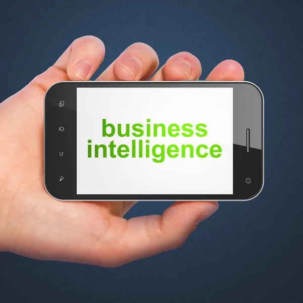 Concepto financiero: Inteligencia empresarial en smartphone — Foto de Stock