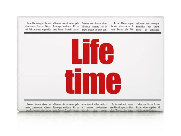 Concepto de noticias de línea de tiempo: titular del periódico Life Time — Foto de Stock