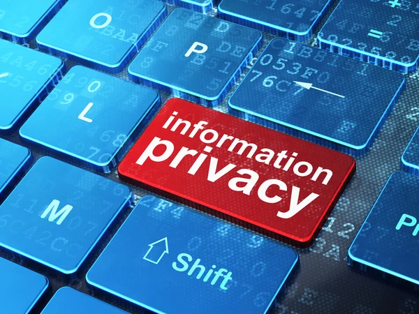 Conceito de segurança: Informações Privacidade no fundo do teclado do computador — Fotografia de Stock