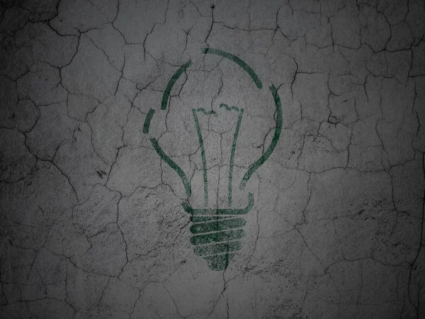 Business concept: Lampadina su sfondo grunge wall — Foto Stock