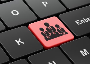 Ekonomi kavramı: bilgisayar klavye arka plan iş takım