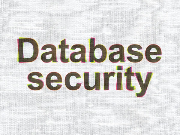 Sicherheitskonzept: Datenbanksicherheit auf textilem Hintergrund — Stockfoto