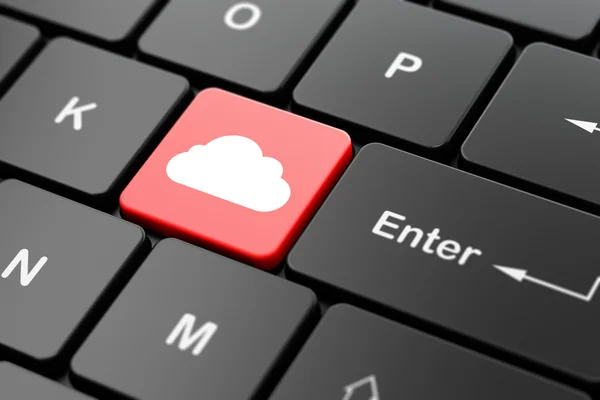 Cloud networking concept: Cloud on computer keyboard background — Stock Photo, Image