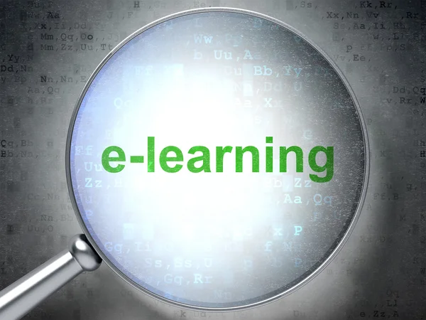 Education concept: E-learning with optical glass — Stock Photo, Image