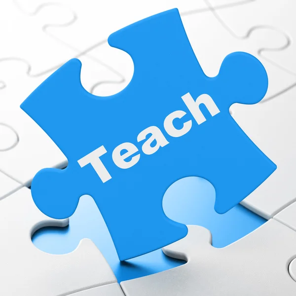 Onderwijs concept: leren op puzzel achtergrond — Stockfoto