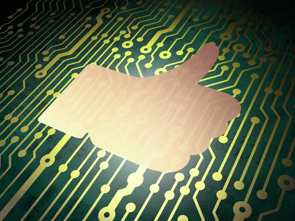 Social network concept: circuit board with Like — Stock Photo, Image