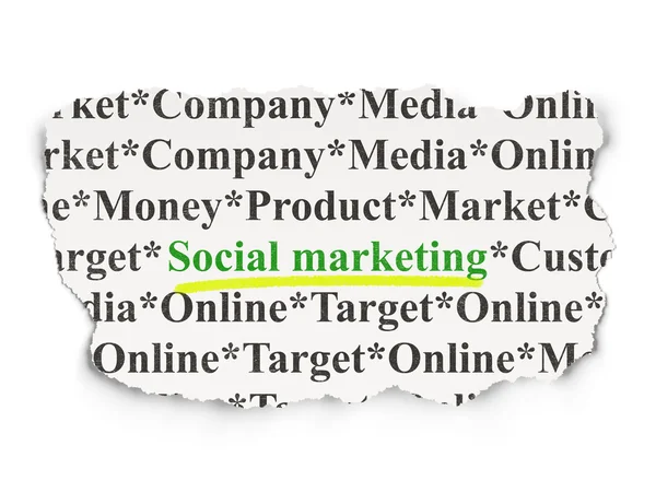 Koncepcja marketingu: Marketing społeczny na tle papieru — Zdjęcie stockowe