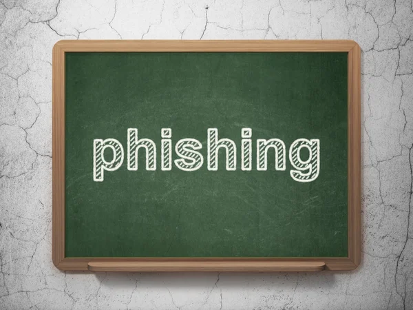 Concepto de privacidad: Phishing en el fondo de pizarra — Foto de Stock