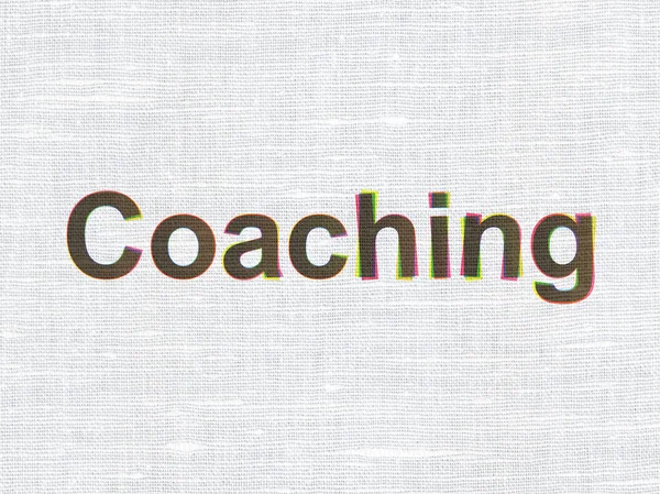 Ausbildungskonzept: Coaching auf textilem Hintergrund — Stockfoto