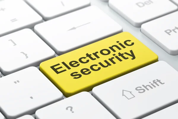 Privacy concept: elektronische beveiliging op computer toetsenbord achtergrond — Stockfoto
