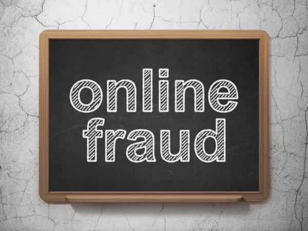 Veiligheidsconcept: online fraude op schoolbord achtergrond — Stockfoto