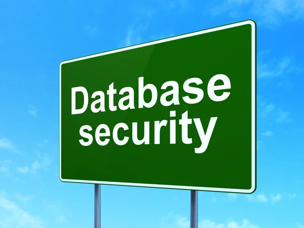 Säkerhetskoncept: databas säkerhet på väg tecken bakgrund — Stockfoto