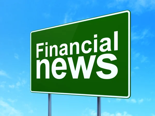 News concept: Financial News on road sign background — Stock Photo, Image