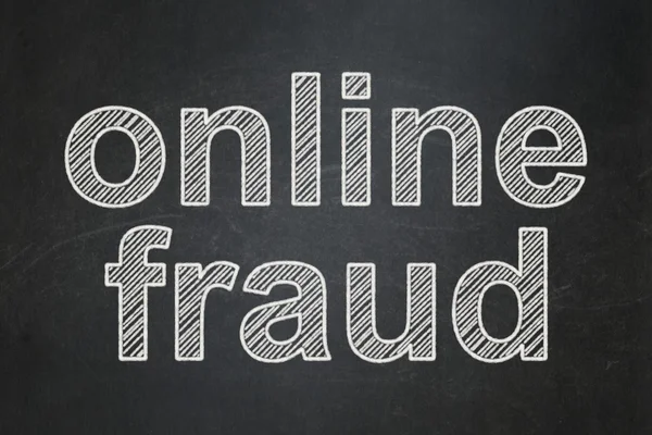 Concepto de seguridad: Fraude en línea en el fondo de pizarra —  Fotos de Stock