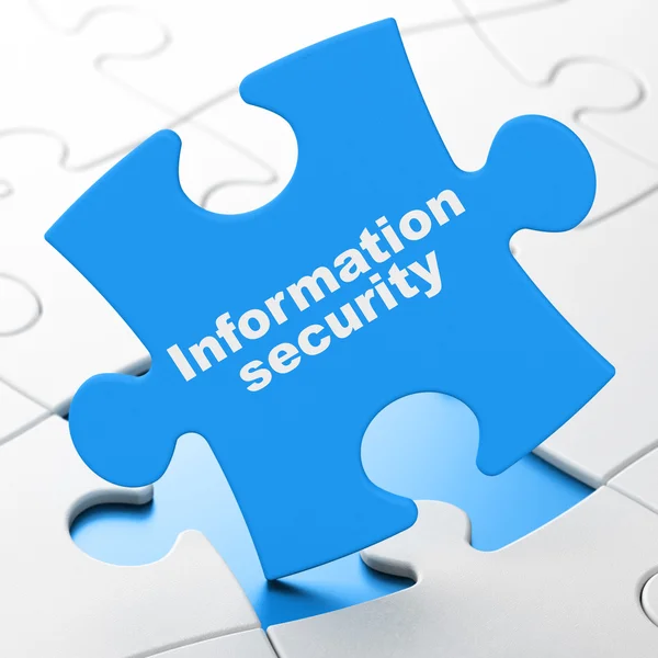 Концепция защиты: Информационная безопасность на фоне головоломок — стоковое фото