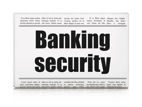 Skydd nyheter koncept: tidningsrubrik Banking Security — Stockfoto