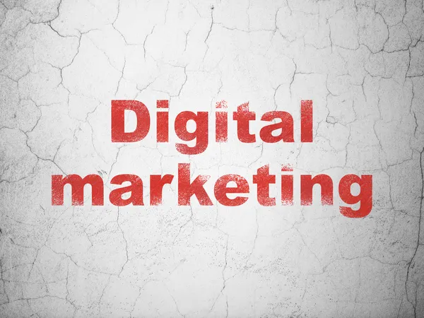 Concepto de marketing: Marketing digital en el fondo de la pared —  Fotos de Stock