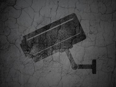 Güvenlik kavramı: grunge duvar arka plan üzerinde Cctv kamera