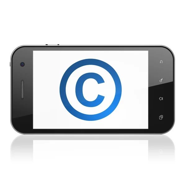 Law concept: Copyright on smartphone — Stock Photo, Image