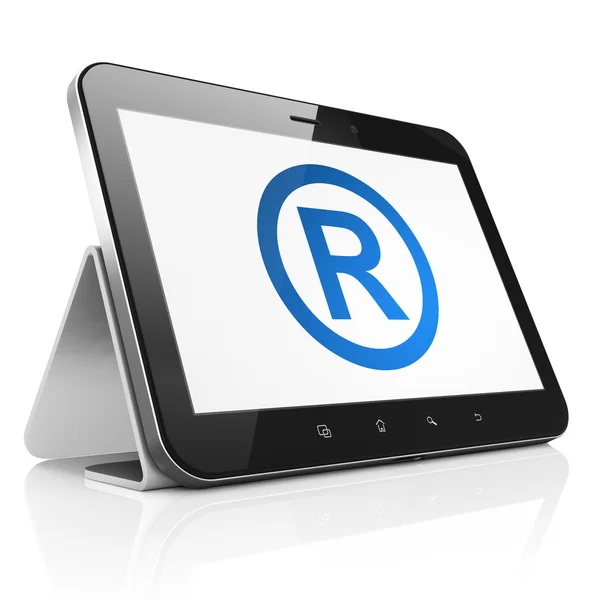 Conceito de lei: Registrado no computador tablet pc — Fotografia de Stock