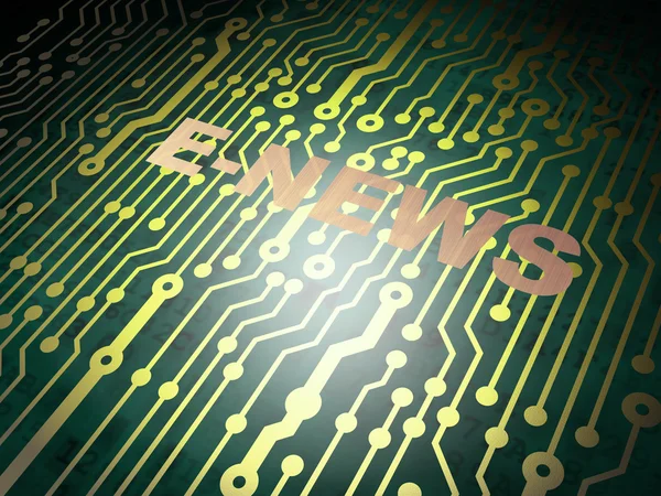 News concept: circuit board with E-news — Stock Photo, Image