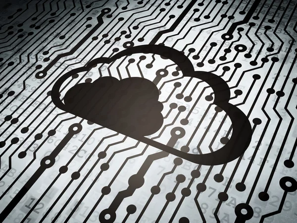 Cloud technology concept: circuit board with Cloud — Stock Photo, Image